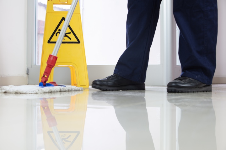 commercial cleaning service employee